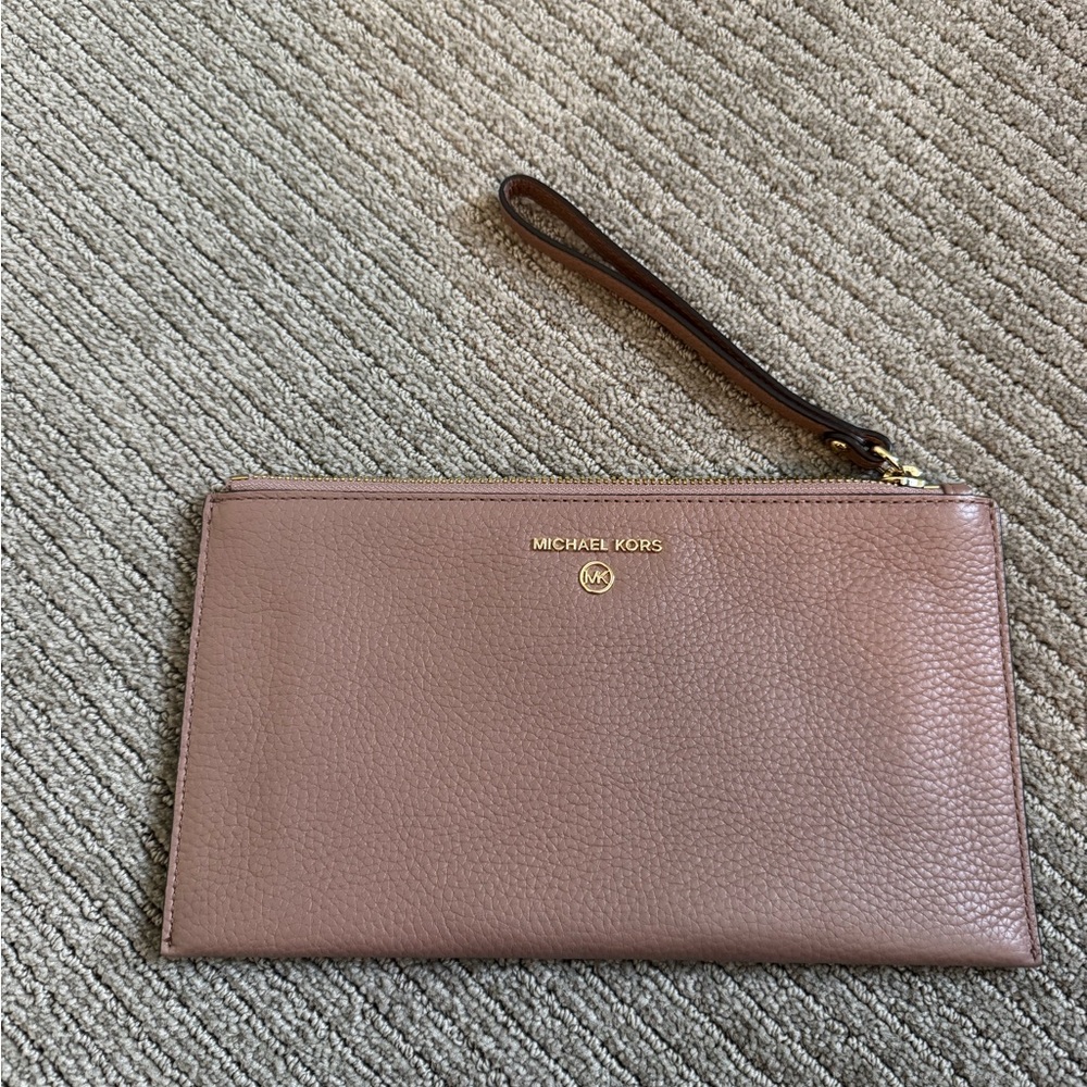 Michael Kors Tan Leather Wristlet